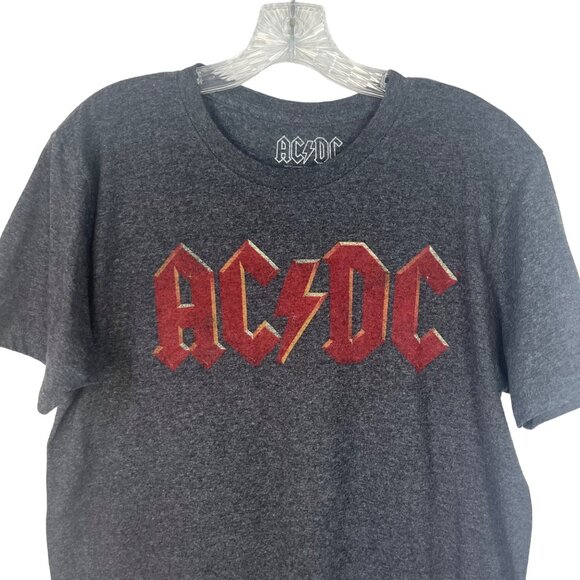 ACDC Band Concert TShirt Mens Medium Gray Red Rock and Roll Music - Picture 3 of 6